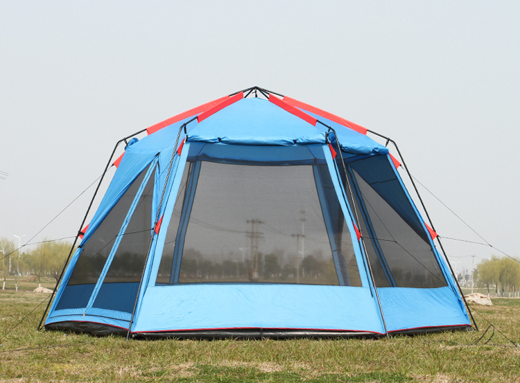 Cheap Goat Tents UV Hexagonal Outdoor Camping Huge Tent 8 12 Person Rainproof Anti Mosquito Hiking Tent Awning Garden Pergola Car Beach Awning Tents 